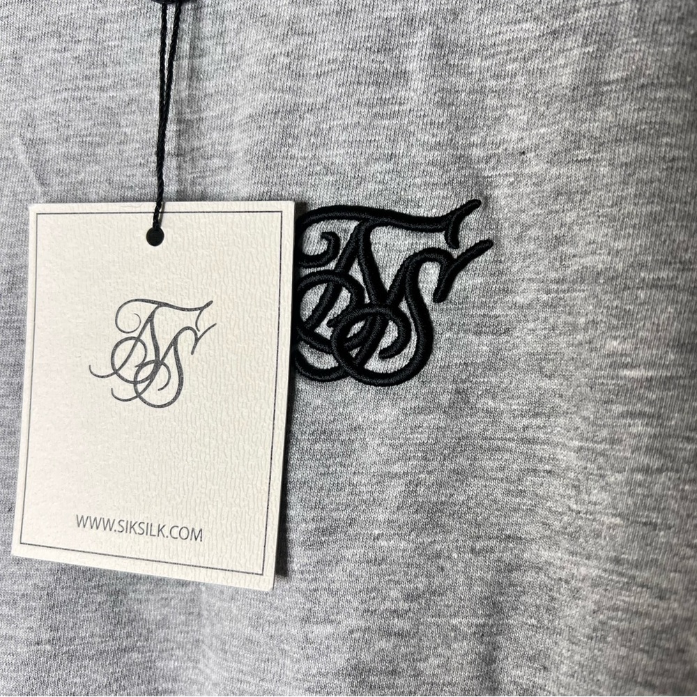 New Girls Siksilk Grey Marl Essentials Boyfriend T-Shirt - Picture 5 of 5